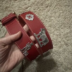 Traditional Swiss Leather Belt with Silver Accents